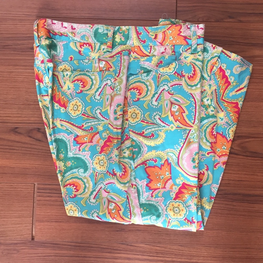 Ralph Lauren Pop of Paisley Vintage Cropped Pants
